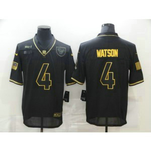 Nike Texans 4 Deshaun Watson 2020 Black Gold Salute To Service Limited Men Jersey Nike Texans 4 Deshaun Watson 2020 Black Gold Salute To Service Limited Men Jersey