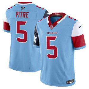 Nike Texans 5 Jalen Pitre Blue 2024 F.U.S.E. V5 Vapor Limited Men Jersey Nike Texans 5 Jalen Pitre Blue 2024 F.U.S.E. V5 Vapor Limited Men Jersey