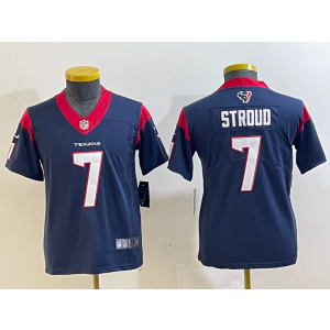 Nike Texans 7 C.J. Stroud Blue Vapor Limited Youth Jersey