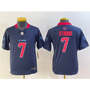 Nike Texans 7 C.J. Stroud Navy F.U.S.E. Vapor Limited Youth Jersey