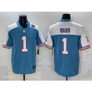 Nike Titans 1 Cameron Ward Blue White Throwback F.U.S.E. Vapor Limited Men Jersey
