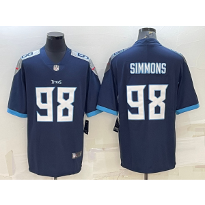 Nike Titans 98 Jeffery Simmons Blue Vapor Untouchable Limited Men Jersey Nike Titans 98 Jeffery Simmons Blue Vapor Untouchable Limited Men Jersey
