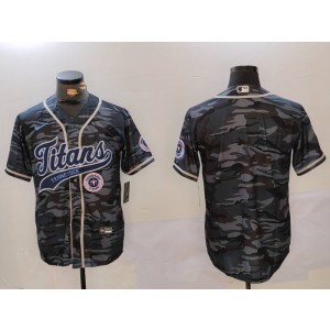 Nike Titans Blank Black Camo Vapor Baseball Limited Men Jersey