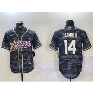 Nike Vikings 14 Darnold Black Camo Vapor Baseball Limited Men Jersey Nike Vikings 14 Darnold Black Camo Vapor Baseball Limited Men Jersey