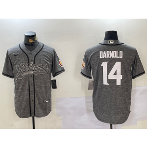 Nike Vikings 14 Darnold Grey Vapor Baseball Limited Men Jersey Nike Vikings 14 Darnold Grey Vapor Baseball Limited Men Jersey