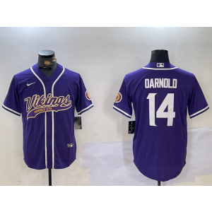 Nike Vikings 14 Darnold Purple Vapor Baseball Limited Men Jersey Nike Vikings 14 Darnold Purple Vapor Baseball Limited Men Jersey