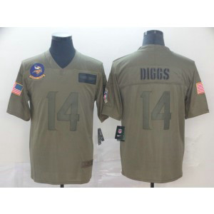 Nike Vikings 14 Stefon Diggs 2019 Olive Salute To Service Limited Men Jersey Nike Vikings 14 Stefon Diggs 2019 Olive Salute To Service Limited Men Jersey