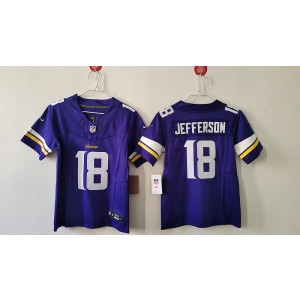 Nike Vikings 18 Justin Jefferson Purple F.U.S.E. Vapor Limited Youth Jersey