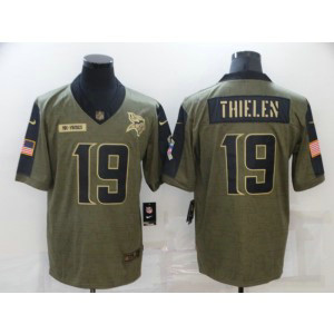 Nike Vikings 19 Adam Thielen 2021 Olive Salute To Service Limited Men Jersey Nike Vikings 19 Adam Thielen 2021 Olive Salute To Service Limited Men Jersey