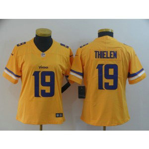Nike Vikings 19 Adam Thielen Gold Inverted Legend Women Jersey