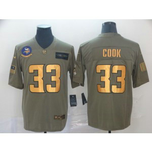 Nike Vikings 33 Dalvin Cook 2019 Olive Gold Salute To Service Limited Men Jersey Nike Vikings 33 Dalvin Cook 2019 Olive Gold Salute To Service Limited Men Jersey