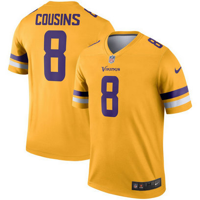 Nike Vikings 8 Kirk Cousins Gold Inverted Legend Jersey Nike Vikings 8 Kirk Cousins Gold Inverted Legend Jersey