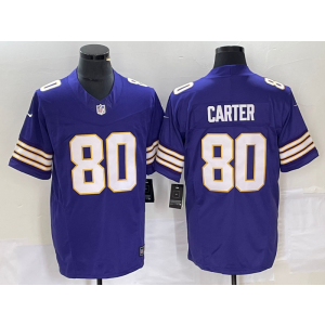 Nike Vikings 80 Cris Carter Purple 2023 F.U.S.E Vapor Limited Men Jersey Nike Vikings 80 Cris Carter Purple 2023 F.U.S.E Vapor Limited Men Jersey