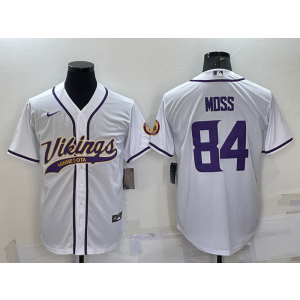 Nike Vikings 84 Randy Moss White Vapor Baseball Limited Men Jersey Nike Vikings 84 Randy Moss White Vapor Baseball Limited Men Jersey