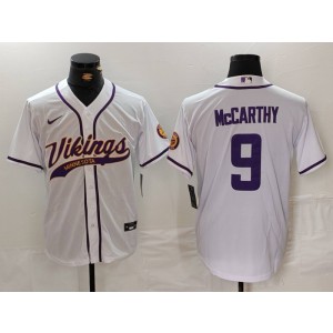 Nike Vikings 9 J.J. McCarthy White Vapor Baseball Limited Men Jersey Nike Vikings 9 J.J. McCarthy White Vapor Baseball Limited Men Jersey