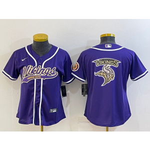 Nike Vikings Blank Purple Vapor Baseball Logo Limited Women Jersey Nike Vikings Blank Purple Vapor Baseball Logo Limited Women Jersey