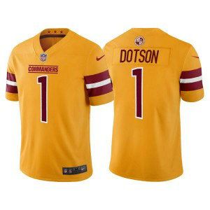 Nike Washington Commanders 1 Jahan Dotson Yellow 2022 NFL Draft Vapor Untouchable Limited Men Jersey