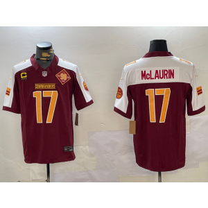 Nike Washington Commanders 17 Terry McLaurin Red Thanksgiving F.U.S.E. Vapor Limited Men Jersey