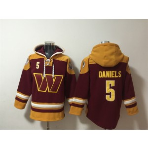 Nike Washington Commanders 5 Jayden Daniels Burgundy Ageless Must-Have Lace-Up Pullover Hoodie Nike Washington Commanders 5 Jayden Daniels Burgundy Ageless Must-Have Lace-Up Pullover Hoodie