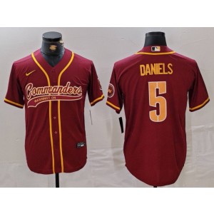 Nike Washington Commanders 5 Jayden Daniels Burgundy Vapor Baseball Limited Men Jersey