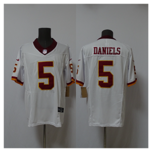 Nike Washington Commanders 5 Jayden Daniels White F.U.S.E. Vapor Limited Men Jersey 1