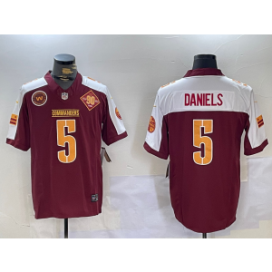Nike Washington Commandes 5 Jayden Daniels Thanksgiving Day Team Logo F.U.S.E. Vapor Limited Men Jersey