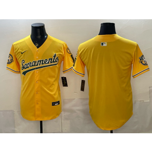 Oakland Athletics Blank Alternate Gold Cool Base Men Jersey