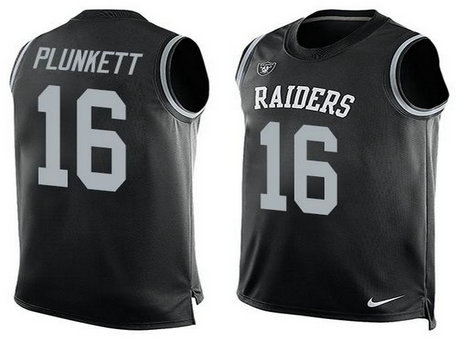 Oakland Raiders #16 Jim Plunkett Black Team Color Men's Stitched NFL Limited Tank Top Oakland Raiders #16 Jim Plunkett Black Team Color Men's Stitched NFL Limited Tank Top
