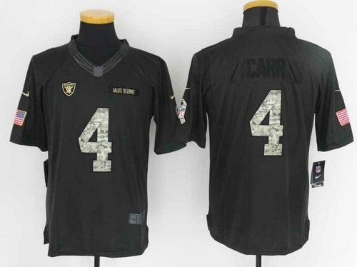Oakland Raiders #4 Derek Carr Anthracite Salute To Service Limited Jersey Oakland Raiders #4 Derek Carr Anthracite Salute To Service Limited Jersey