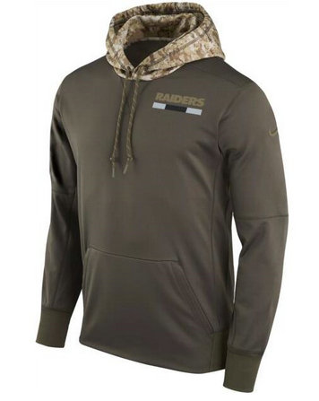 Oakland Raiders Nike Olive Salute To Service Sideline Therma Pullover Hoodie Oakland Raiders Nike Olive Salute To Service Sideline Therma Pullover Hoodie