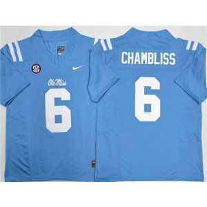 Ole Miss Rebels 6 Trinidad Chambliss Blue F.U.S.E. Vapor Limited Men Jersey Ole Miss Rebels 6 Trinidad Chambliss Blue F.U.S.E. Vapor Limited Men Jersey
