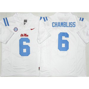 Ole Miss Rebels 6 Trinidad Chambliss White F.U.S.E. Vapor Limited Men Jersey Ole Miss Rebels 6 Trinidad Chambliss White F.U.S.E. Vapor Limited Men Jersey