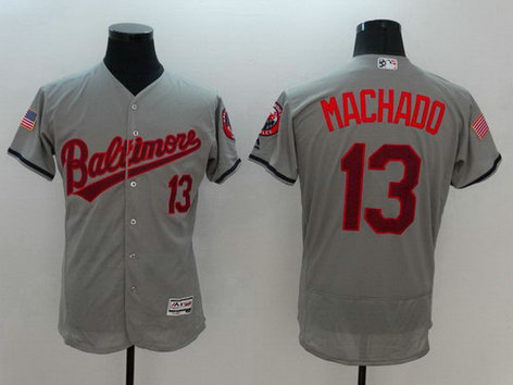 Orioles 13 Manny Machado Grey Fashion Stars & Stripes Flexbase Jersey Orioles 13 Manny Machado Grey Fashion Stars & Stripes Flexbase Jersey