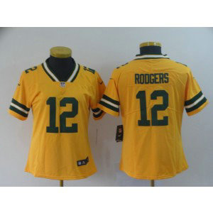Packers 12 Aaron Rodgers Gold Inverted Legend Women Jersey Packers 12 Aaron Rodgers Gold Inverted Legend Women Jersey