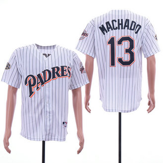 Padres 13 Manny Machado White 50th Anniversary Patch Turn Back The Clock Jersey Padres 13 Manny Machado White 50th Anniversary Patch Turn Back The Clock Jersey