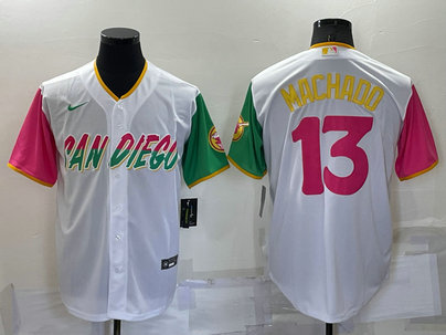 Padres 13 Manny Machado White Nike 2022 City Connect Cool Base Jerseys