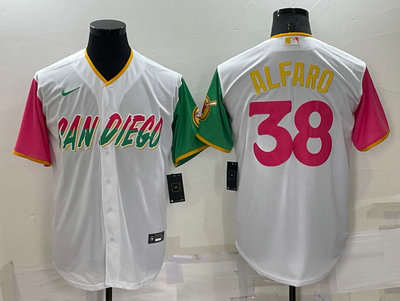 Padres 38 Jorge Alfaro White Nike 2022 City Connect Cool Base Jersey Padres 38 Jorge Alfaro White Nike 2022 City Connect Cool Base Jersey