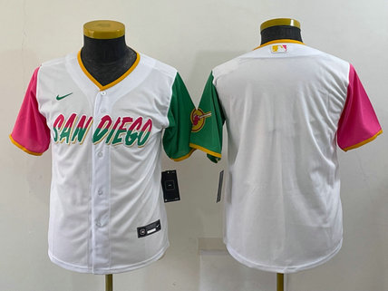 Padres Blank White Youth Nike 2022 City Connect Cool Base Jersey Padres Blank White Youth Nike 2022 City Connect Cool Base Jersey