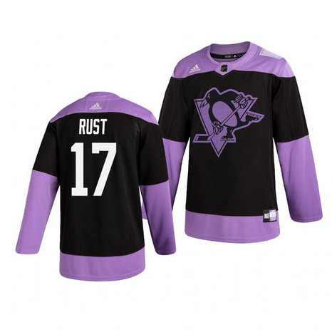 Penguins 17 Bryan Rust Black Purple Hockey Fights Cancer Adidas Jersey Penguins 17 Bryan Rust Black Purple Hockey Fights Cancer Adidas Jersey