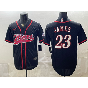 Philadelphia 76ers 23 LeBron James Black Baseball Vapor Limited Men Jersey