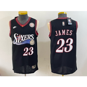 Philadelphia 76ers 23 LeBron James Black Men Jersey