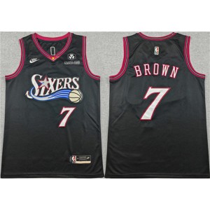 Philadelphia 76ers 7 Jaylen Brown Black Men Jersey