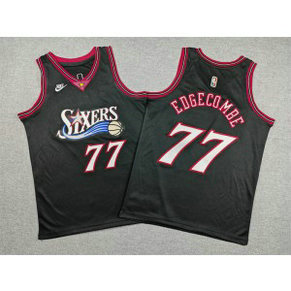 Philadelphia 76ers 77 Edgecombe New Black Youth Jersey Philadelphia 76ers 77 Edgecombe New Black Youth Jersey