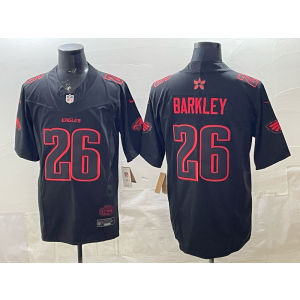 Philadelphia Eagles 26 Barkley Black Red F.U.S.E. Vapor Limited Men Jersey