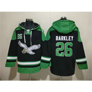 Philadelphia Eagles 26 Saquon Barkley Black Ageless Must-Have Lace-Up Pullover Hoodie Philadelphia Eagles 26 Saquon Barkley Black Ageless Must-Have Lace-Up Pullover Hoodie