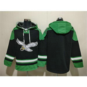 Philadelphia Eagles Blank Black Ageless Must-Have Lace-Up Pullover Hoodie Philadelphia Eagles Blank Black Ageless Must-Have Lace-Up Pullover Hoodie