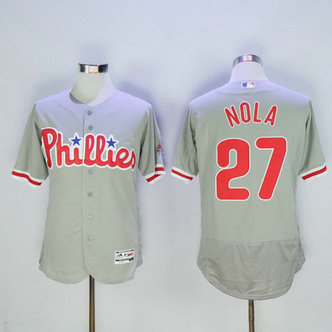 Philadelphia Phillies #27 Aaron Nola Gray Road 2016 Flexbase Majestic Baseball Jersey Philadelphia Phillies #27 Aaron Nola Gray Road 2016 Flexbase Majestic Baseball Jersey
