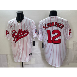 Philadelphia Phillies 12 Schwarber White Throwback Men Jersey (2) Philadelphia Phillies 12 Schwarber White Throwback Men Jersey (2)