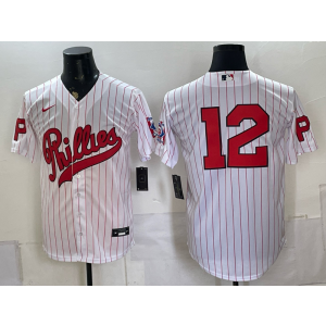 Philadelphia Phillies 12 Schwarber White Throwback Men Jersey Philadelphia Phillies 12 Schwarber White Throwback Men Jersey