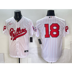 Philadelphia Phillies 18 Rojas White Throwback Men Jersey Philadelphia Phillies 18 Rojas White Throwback Men Jersey